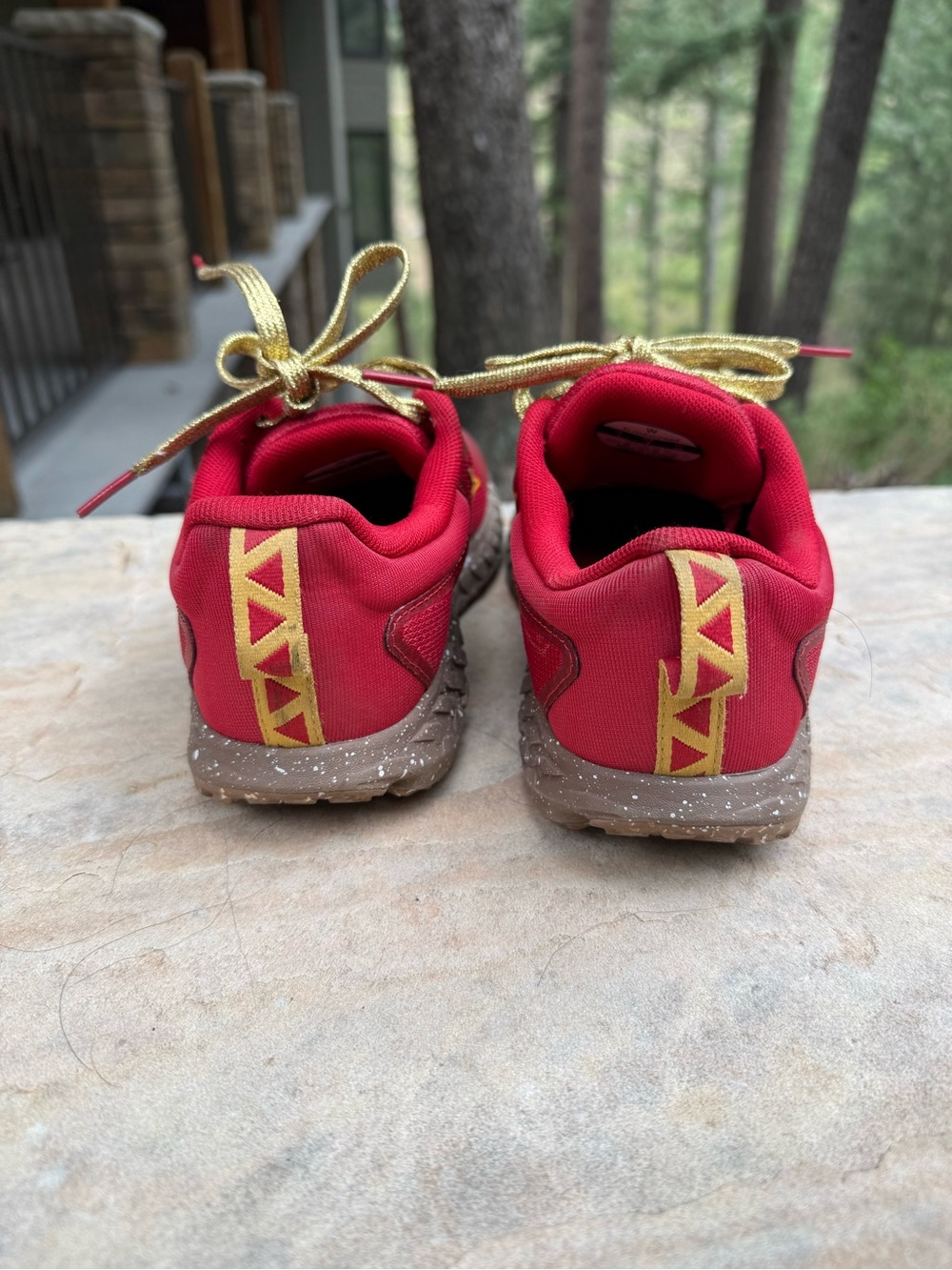 Altra Red Trail Shoes with Gold Accents - Picture 4 of 5